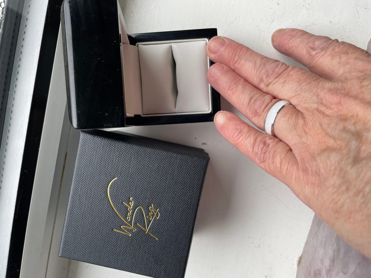 Customer photo review of The White Gold White Opal 6mm Wonder Ring