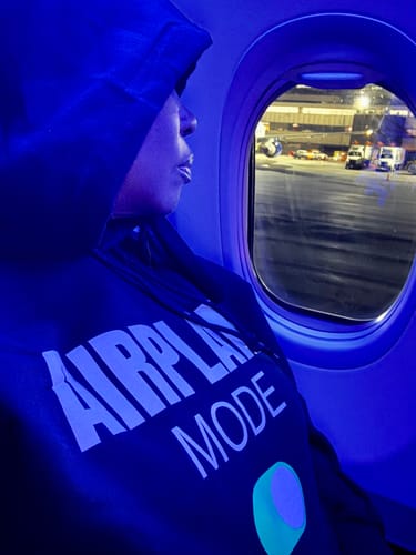 Customer photo review of Airplane Mode Unisex Black Hoodie