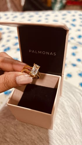 Customer photo review of Stacked Zirconia Gold Ring