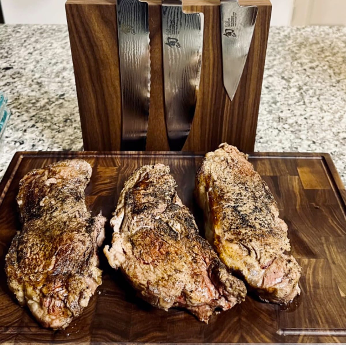 Customer photo review of American Black Walnut Wood - End Grain - Oil & Plate Included