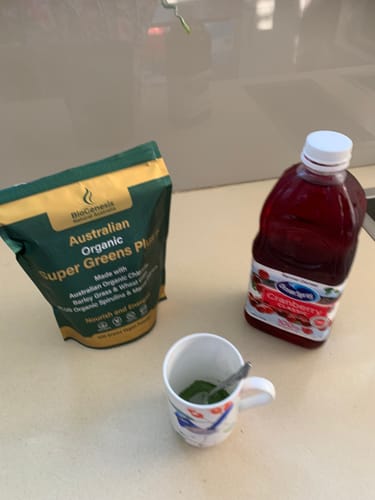 Customer photo review of NEW - Australian Organic SuperGreens Plus Powder, 500g