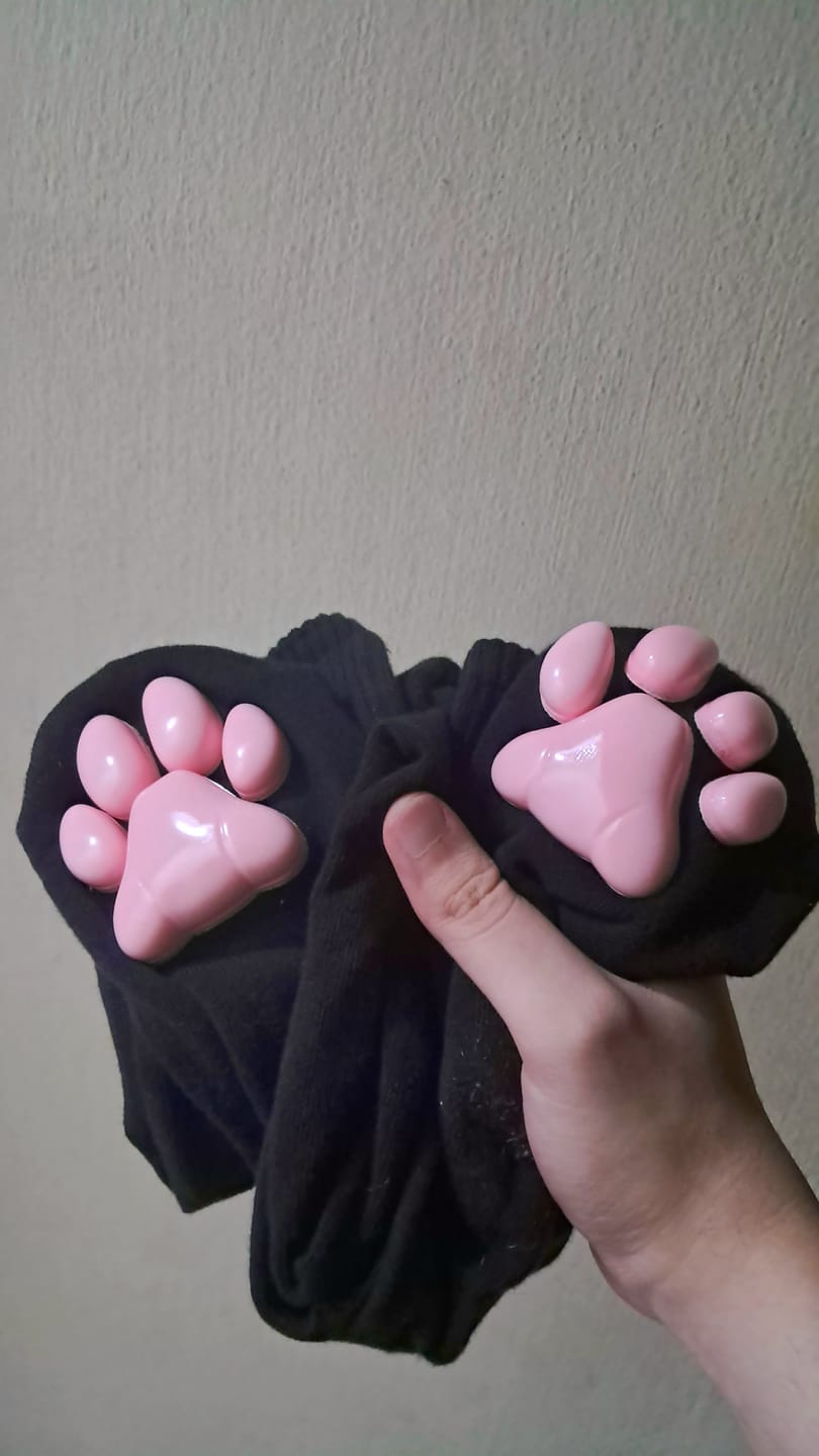 Customer photo review of ToeBeanies Black Thigh-High Socks
