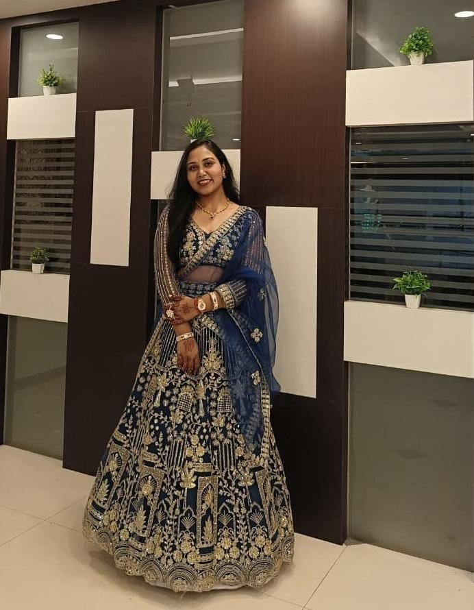 Customer photo review of Engagement Special Viral Soft Net  Coding Sequins Work Lehenga Choli