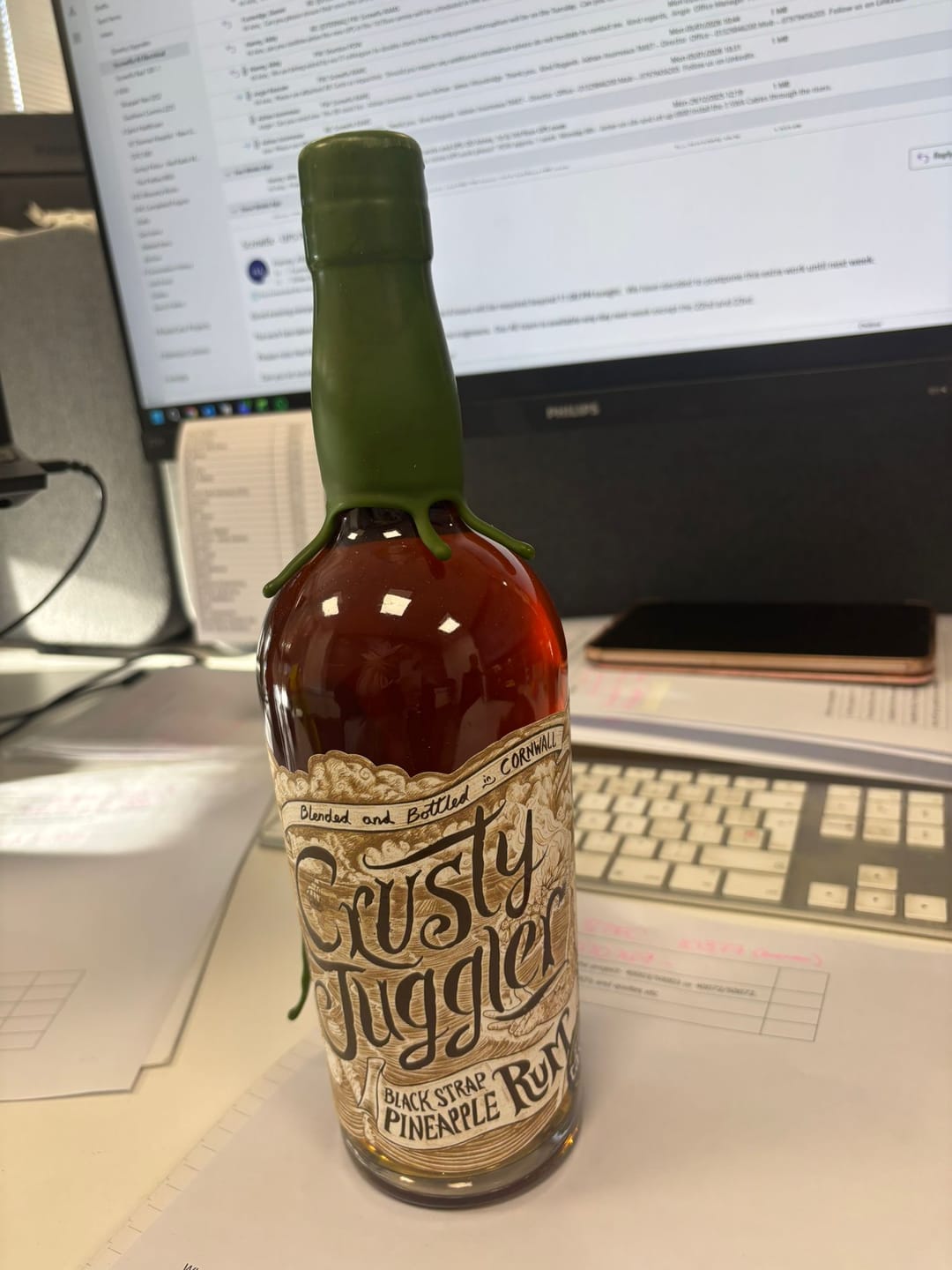 Customer photo review of Crusty Juggler Black Strap Pineapple Rum