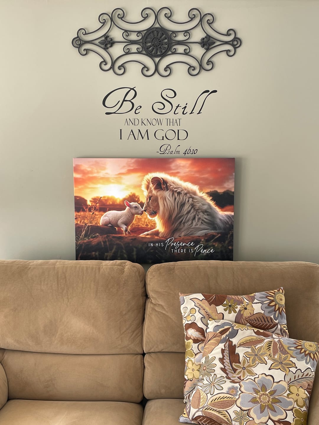 Customer photo review of In His Presence There is Peace, Lion and Lamb, Wall Art Canvas
