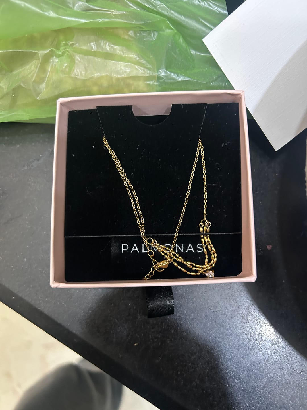 Customer photo review of Two-Layered Bead Necklace