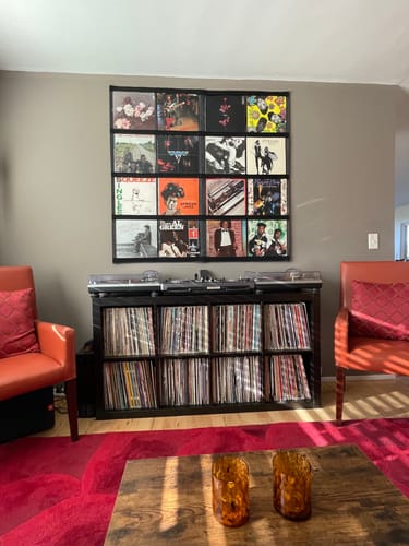 Customer photo review of 12" Vinyl Record Display Frame - LP Wall Storage