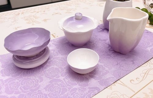Customer photo review of Gradient Purple Porcelain Tea Set