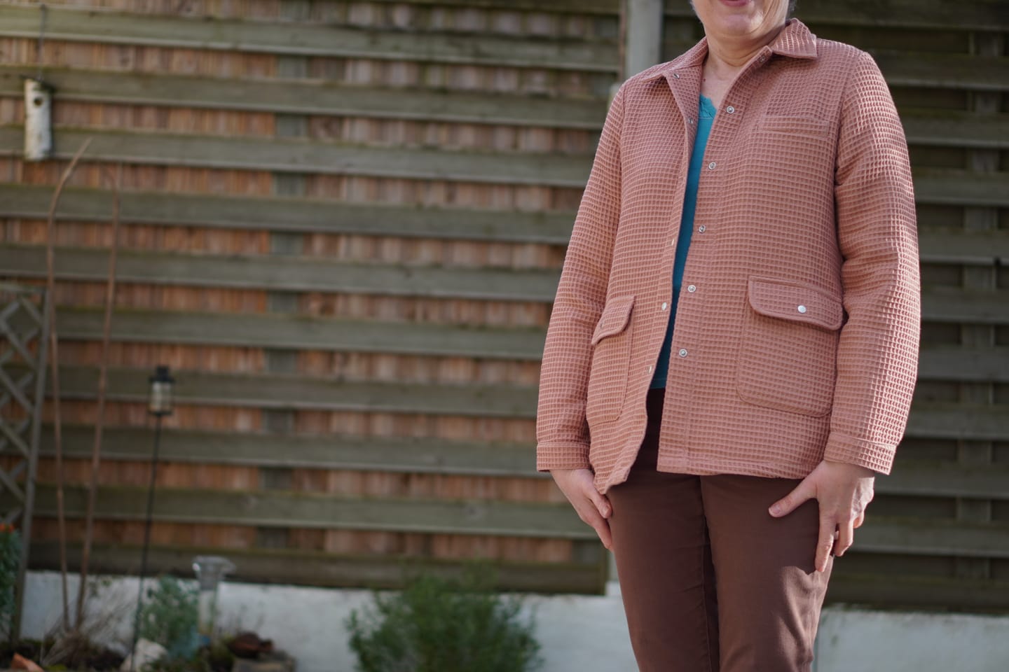 Customer photo review of Veste Véga - nid d'abeille terre cuite rosée