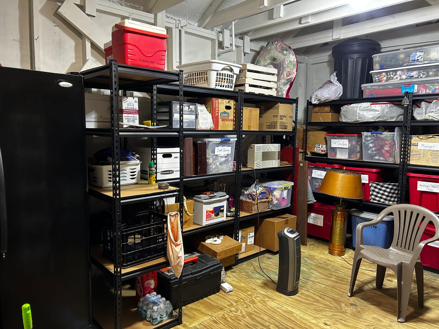 Customer photo review of Reibii 2 Pack 40"W Boltless Shelving Units, 2500lbs Garage Storage Shelves, Adjustable Storage Rack for Kitchen Pantry Commercial