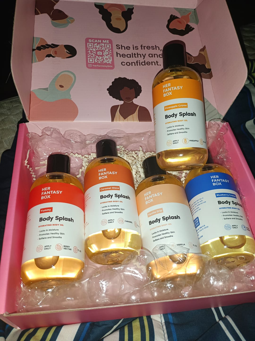 Customer photo review of Sweet Skin Body Oil Bundle