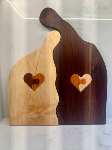 Customer photo review of Heart Inlay Acrylic Router Template - 5 Heart Sizes