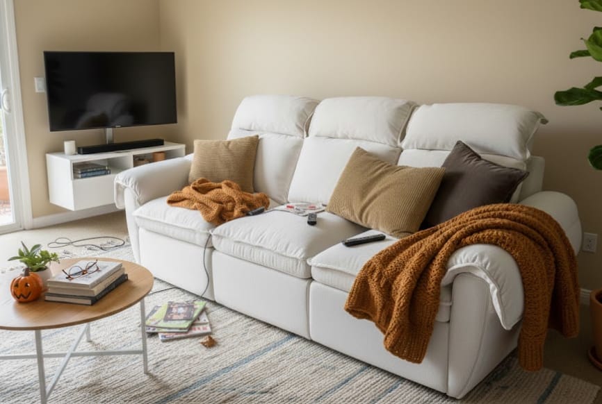 Customer photo review of CloudCubo 3-Seat Modular Sectional Sofa with Power Recliner