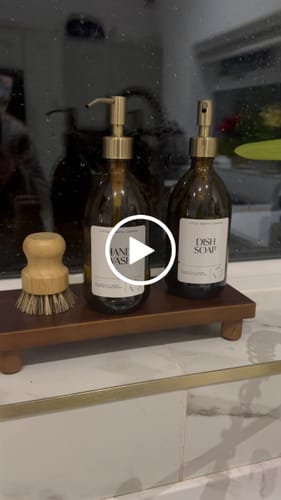 Customer video review of Set of 2 Amber Glass Bottles 500 ML Long tray & Dish Brush