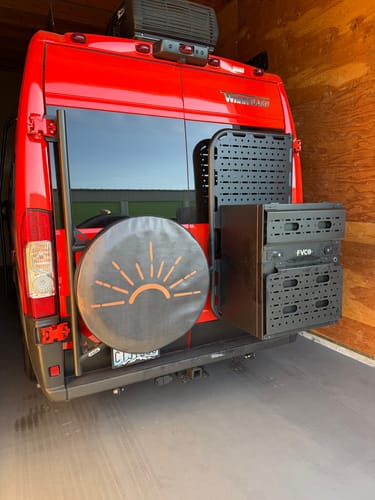 Customer photo review of Simple Sunshine Spare Tire Cover for Jeep, Bronco, Camper, RV, Van, & More