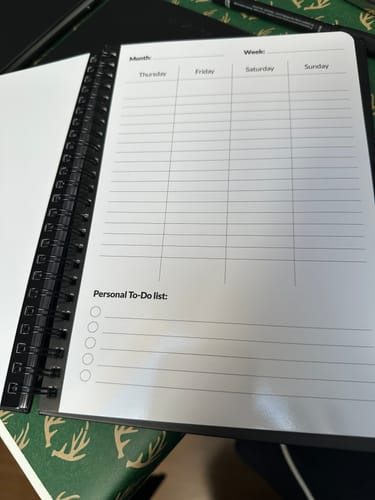 Customer photo review of Pack of 6 weekly planner A5 sheets