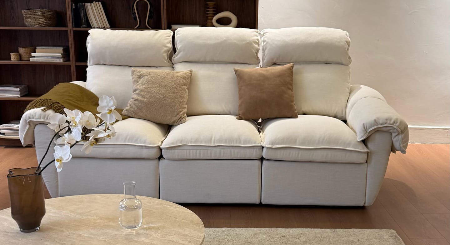 Customer photo review of CloudCubo 3-Seat Modular Sectional Sofa with Power Recliner