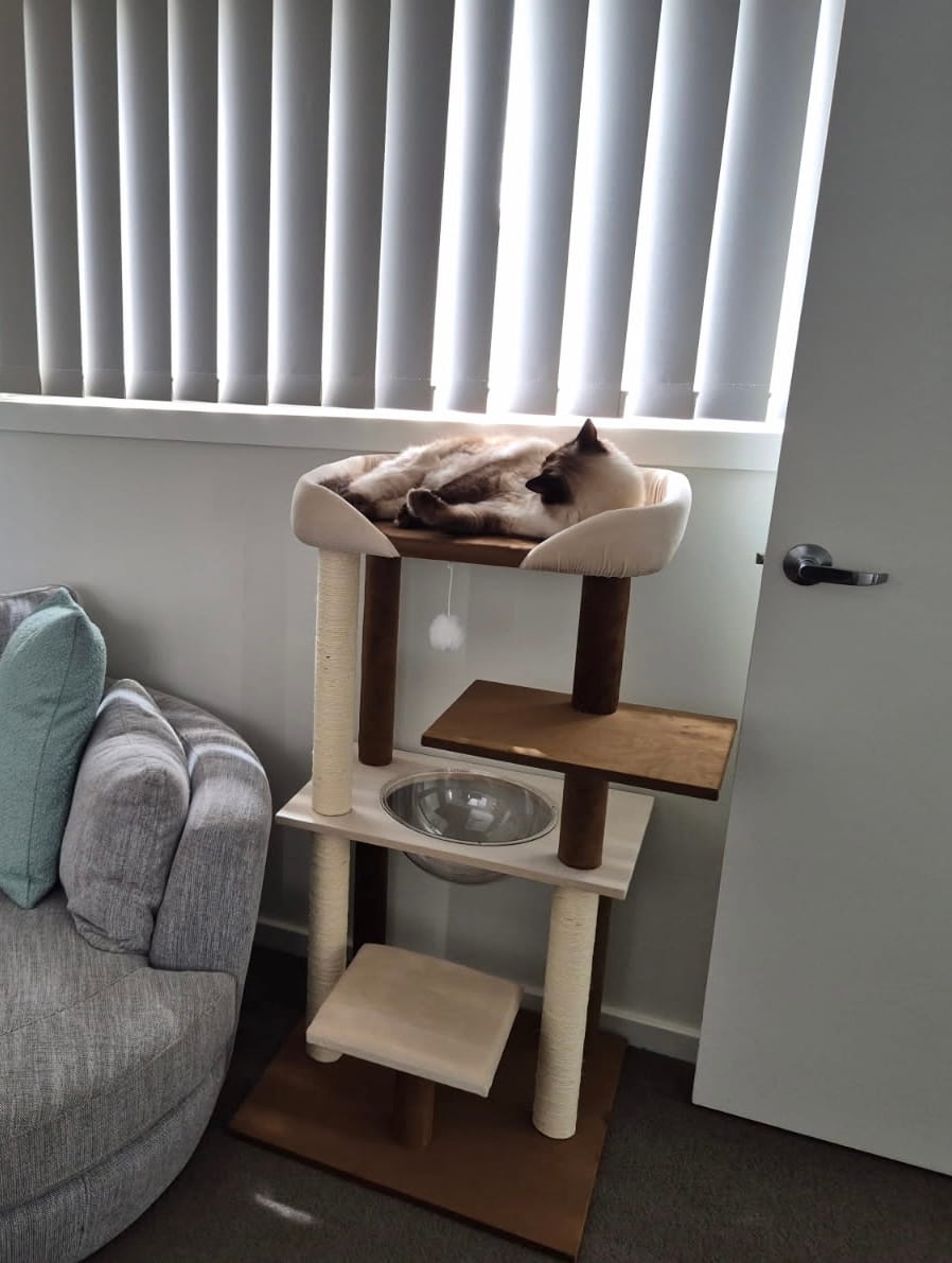 Customer photo review of Luxury Japanese-Style Cat Tree with Large Bed – 90906