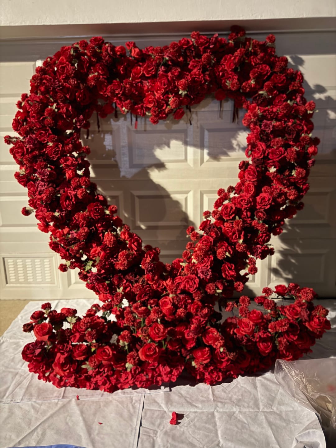 Customer photo review of AliFlowers 5D Red Rose Heart Arch for Proposal & Wedding Backdrop ALFAH004