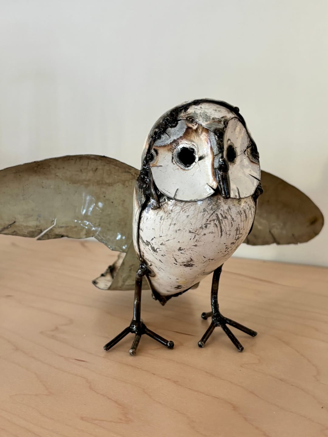 Customer photo review of Small Recycled Metal Owl with Wings Outspread