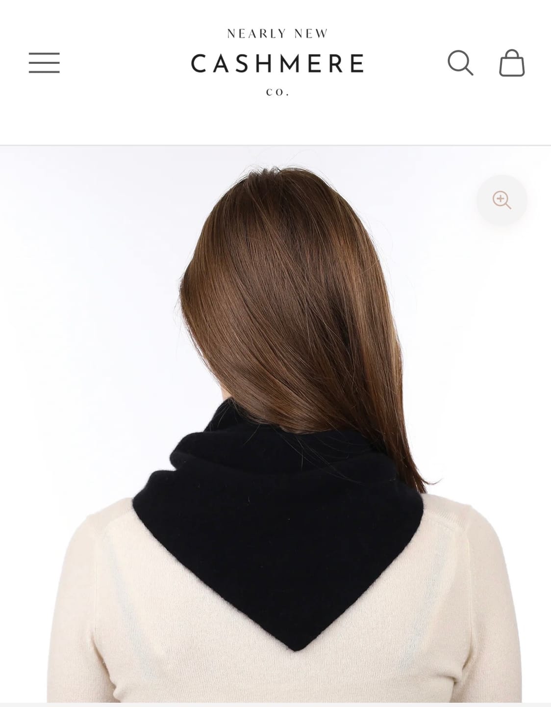 Customer photo review of Brand New Black Recycled Cashmere Triangle Scarf