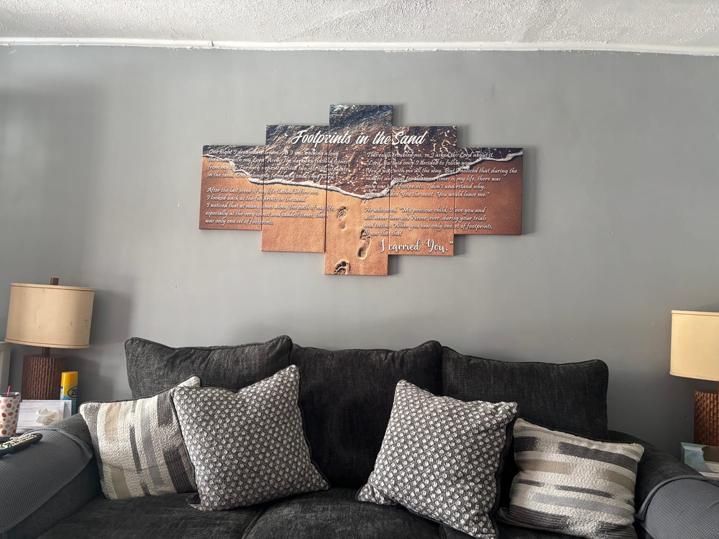 Customer photo review of The Shoreline #5 Footprints in the Sand Wall Art & Decor