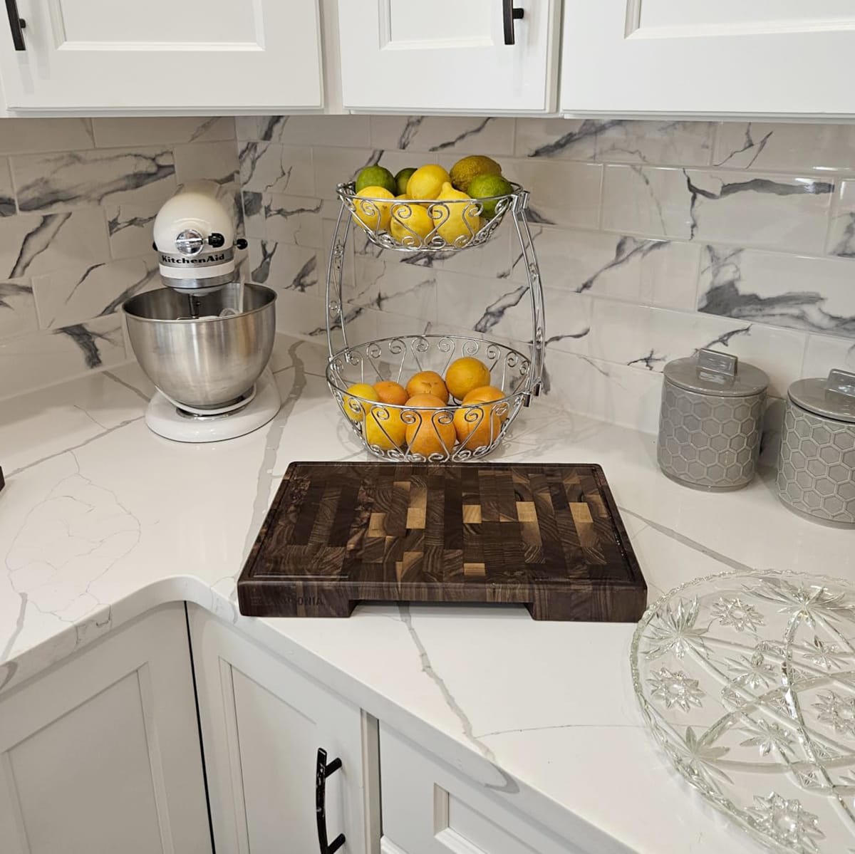Customer photo review of American Black Walnut Wood - End Grain - Oil & Plate Included