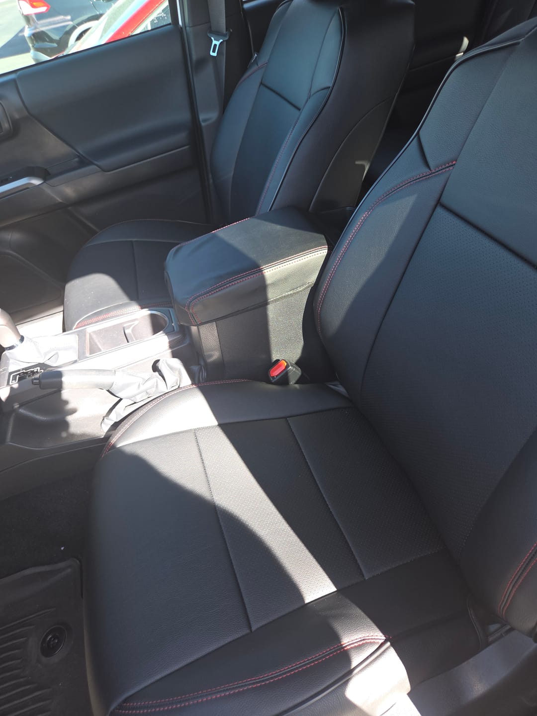 Customer photo review of 2016-23 Toyota Tacoma Custom Leather Seat Covers
