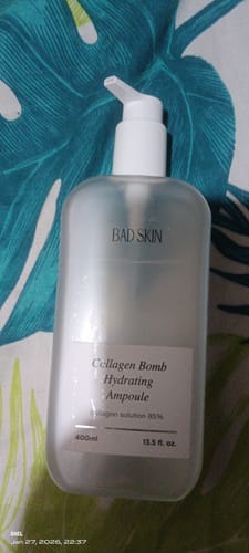Customer's large 400ml bottle of the Bad Skin Korean Collagen Bomb Hydrating Ampoule.