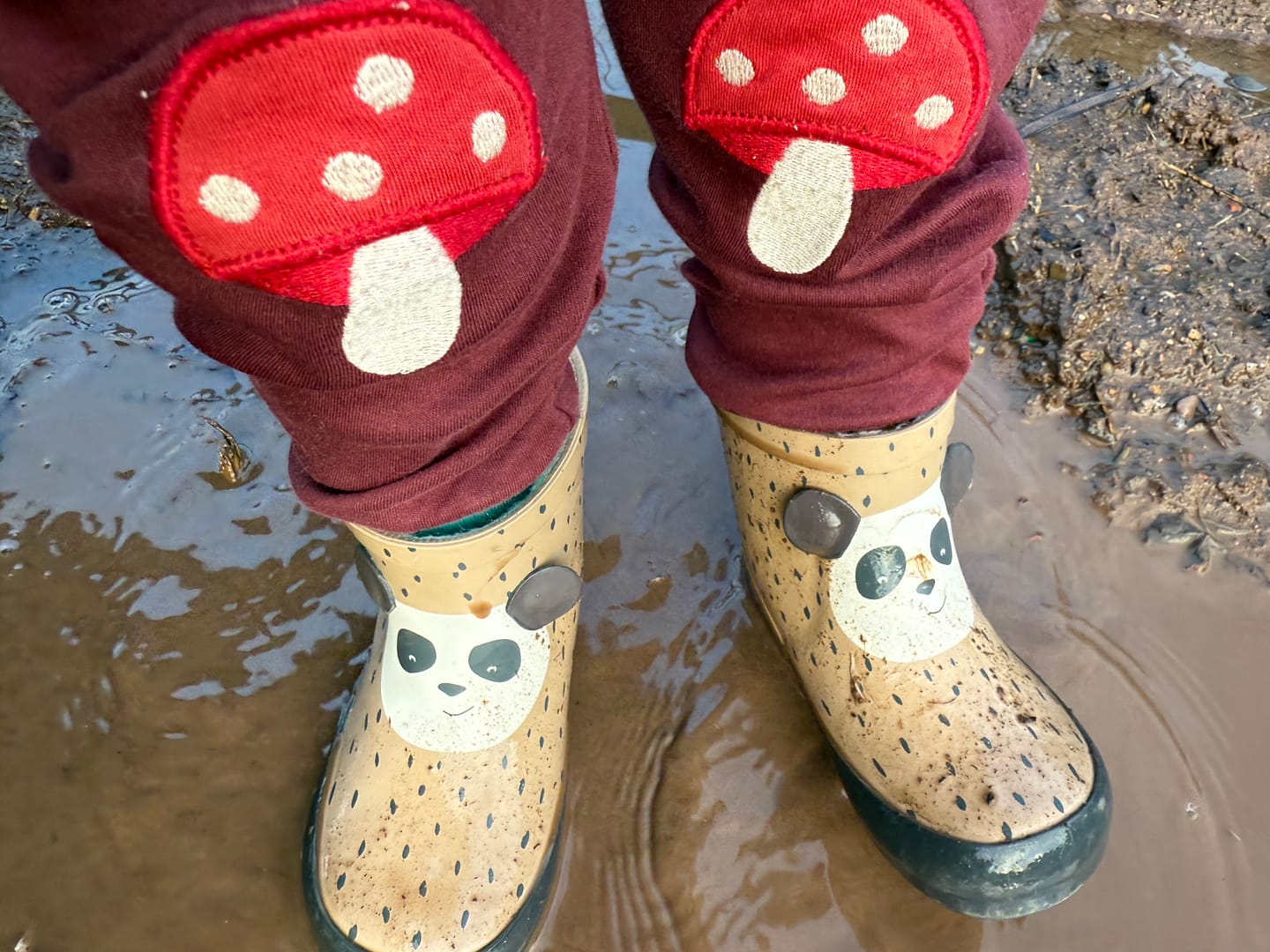 Customer photo review of Toadstool Knee Patch Joggers