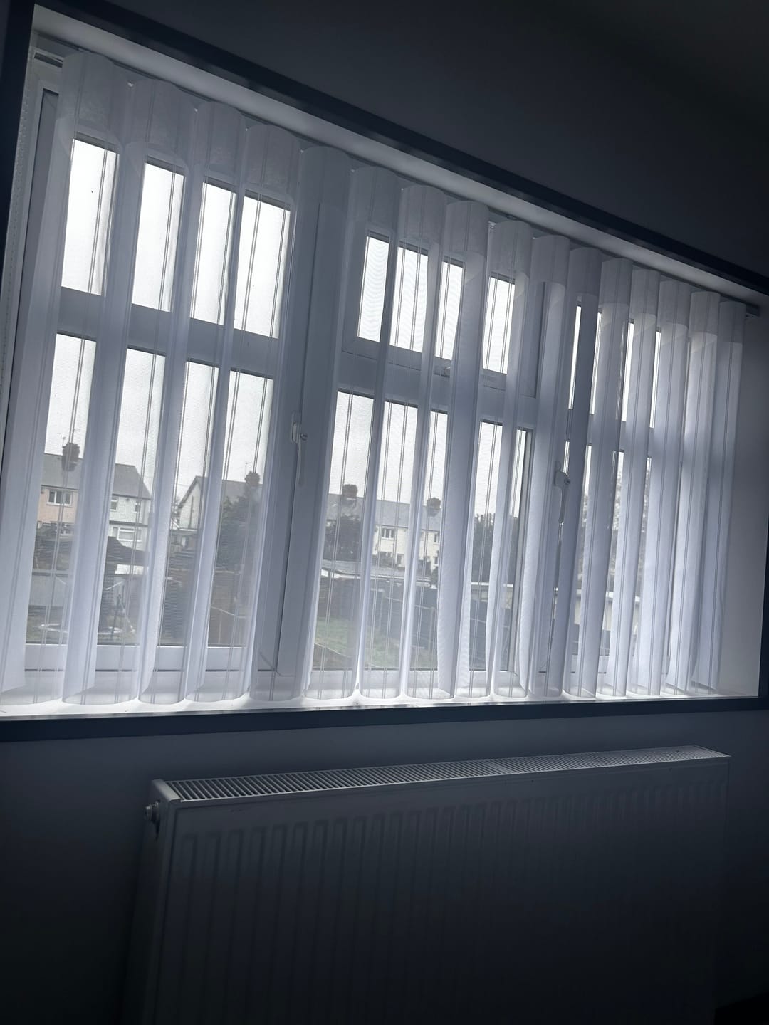 Customer photo review of Stripe Brilliant White Day & Night Vertical Sheer 40cm