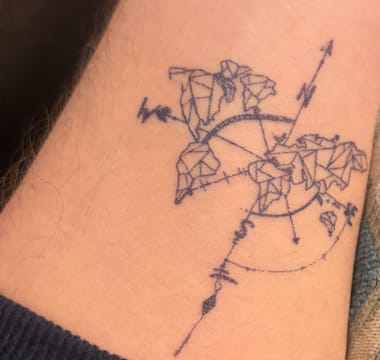 Customer photo review of Traveler of the World Tattoo - Semi Permanent