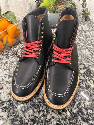 Customer photo review of Indiana MocToe Boot - luosjiet®boots - Black Full Grain Cowhide
