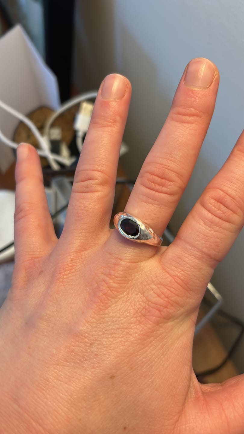 Customer photo review of Iceland Garnet Ring O