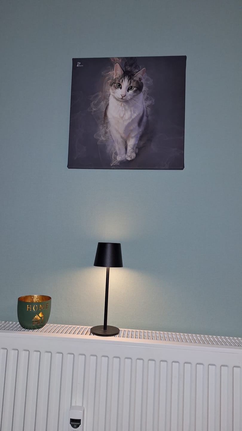 Customer photo review of Handgemaltes Haustierportrait auf Premium Leinwand im Smoke Stil