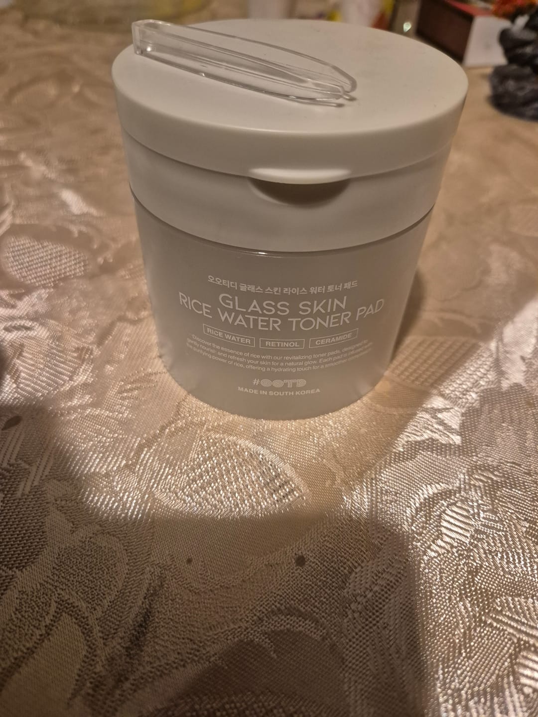 Customer photo review of СТЪКЛЕНА КОЖА Тонер - Падове с РЕТИНОЛ срещу бръчки OOTD R+Glass Skin Rice Water Toner Pad