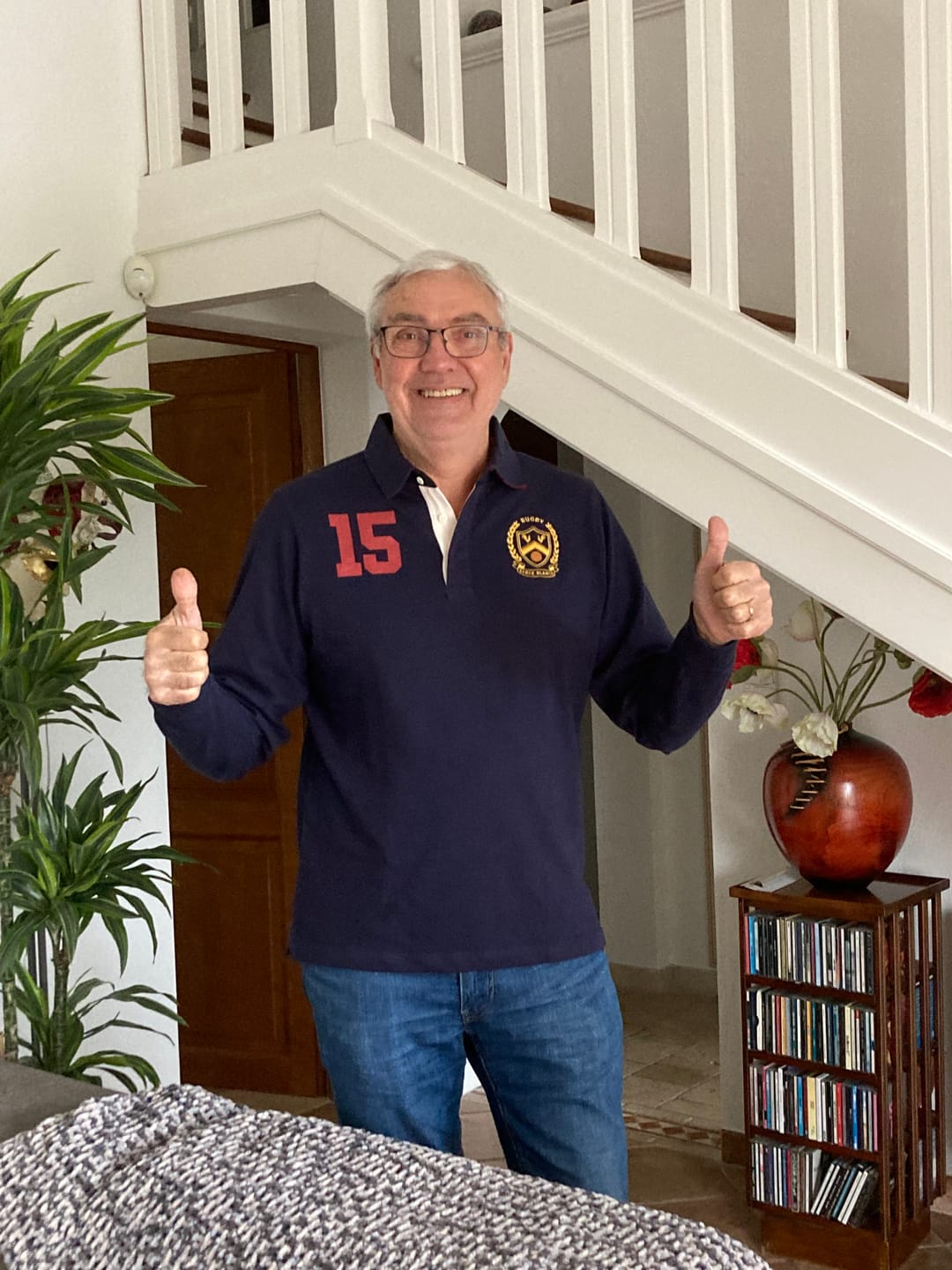 Customer photo review of Maillot de rugby manches longues en coton bleu dark navy Lio