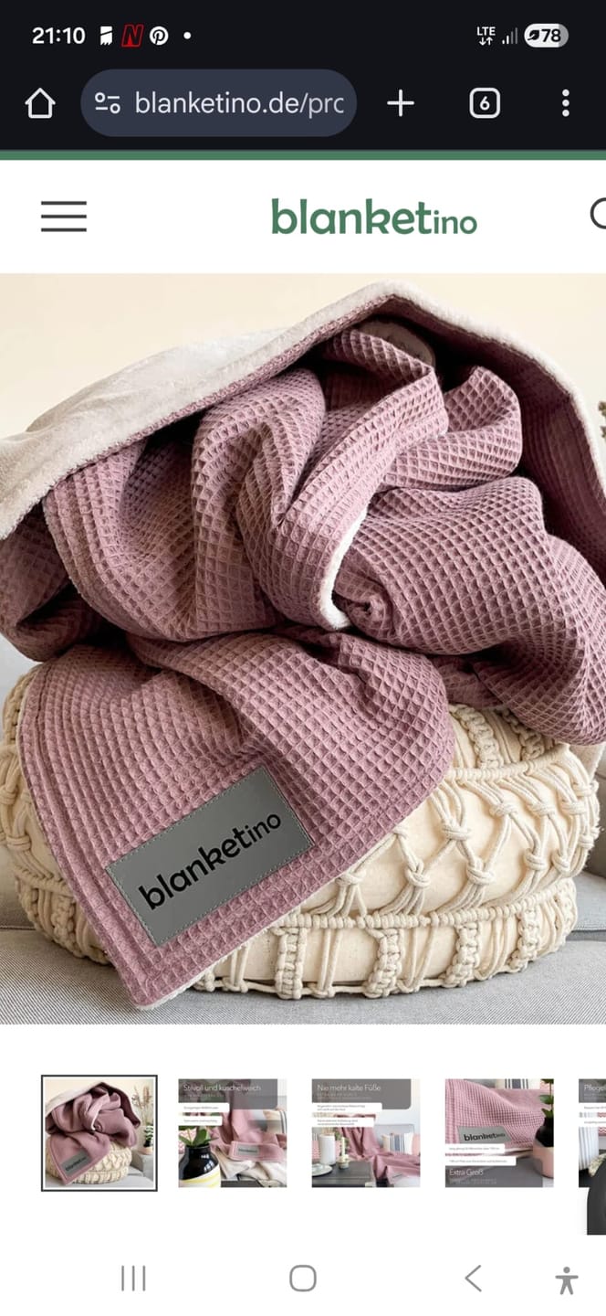 Customer photo review of Kuscheldecke "Vollkommen"  Altrosa · Sandweiß