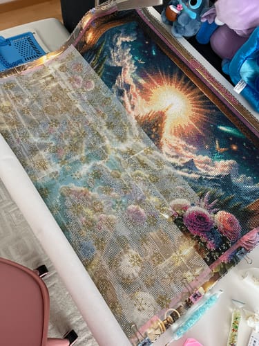 Customer photo review of 5D Diamond Painting – Das Buch der leuchtenden Reise