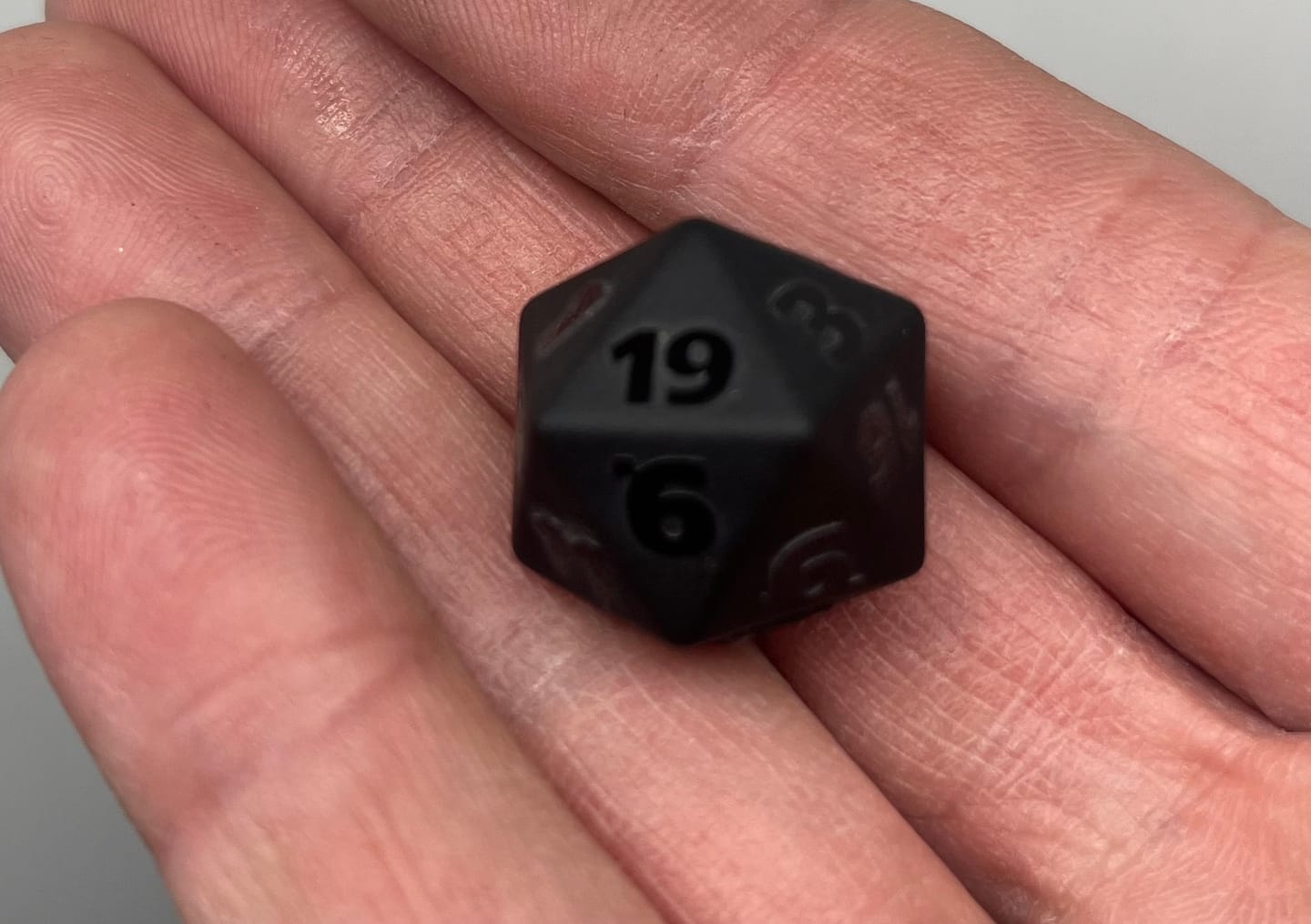 Customer photo review of URWizards D&D Obsidian Gemstone Raised Dice Set Darth Vader