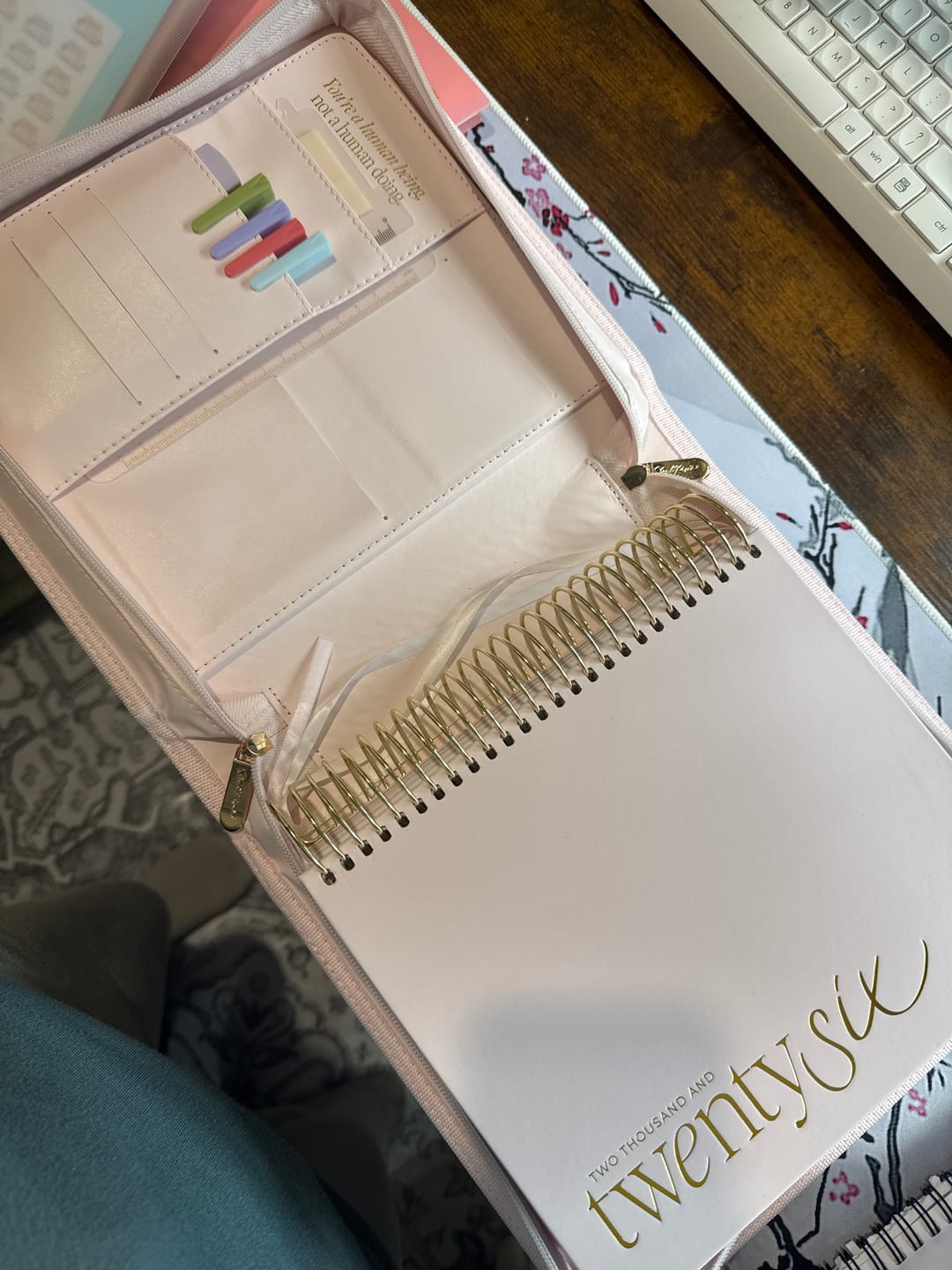 Customer photo review of Luxe Zip-up Planner Folio - Blush - Small