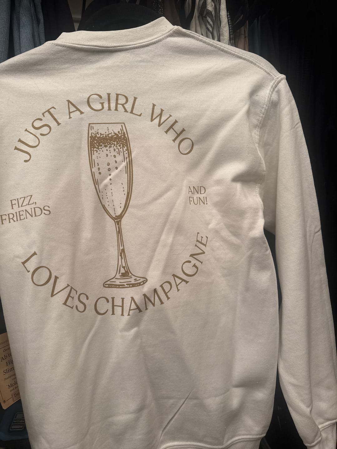 Customer photo review of Just A Girl Who Loves Champagne (Back Print)