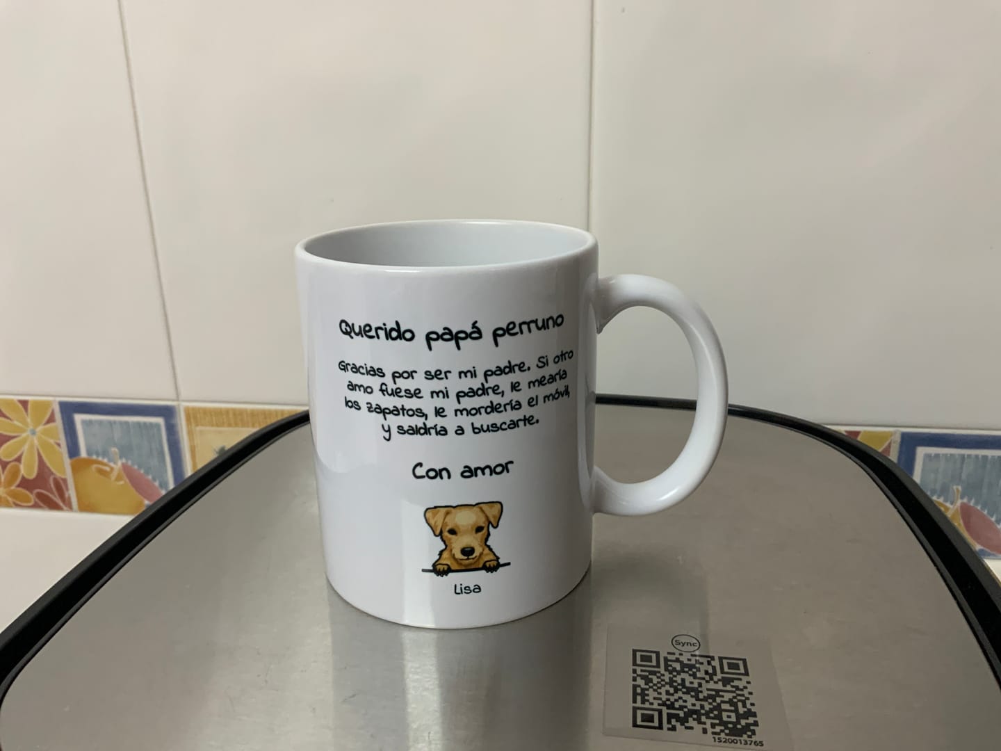 Customer photo review of Querido papá perruno - Taza personalizada