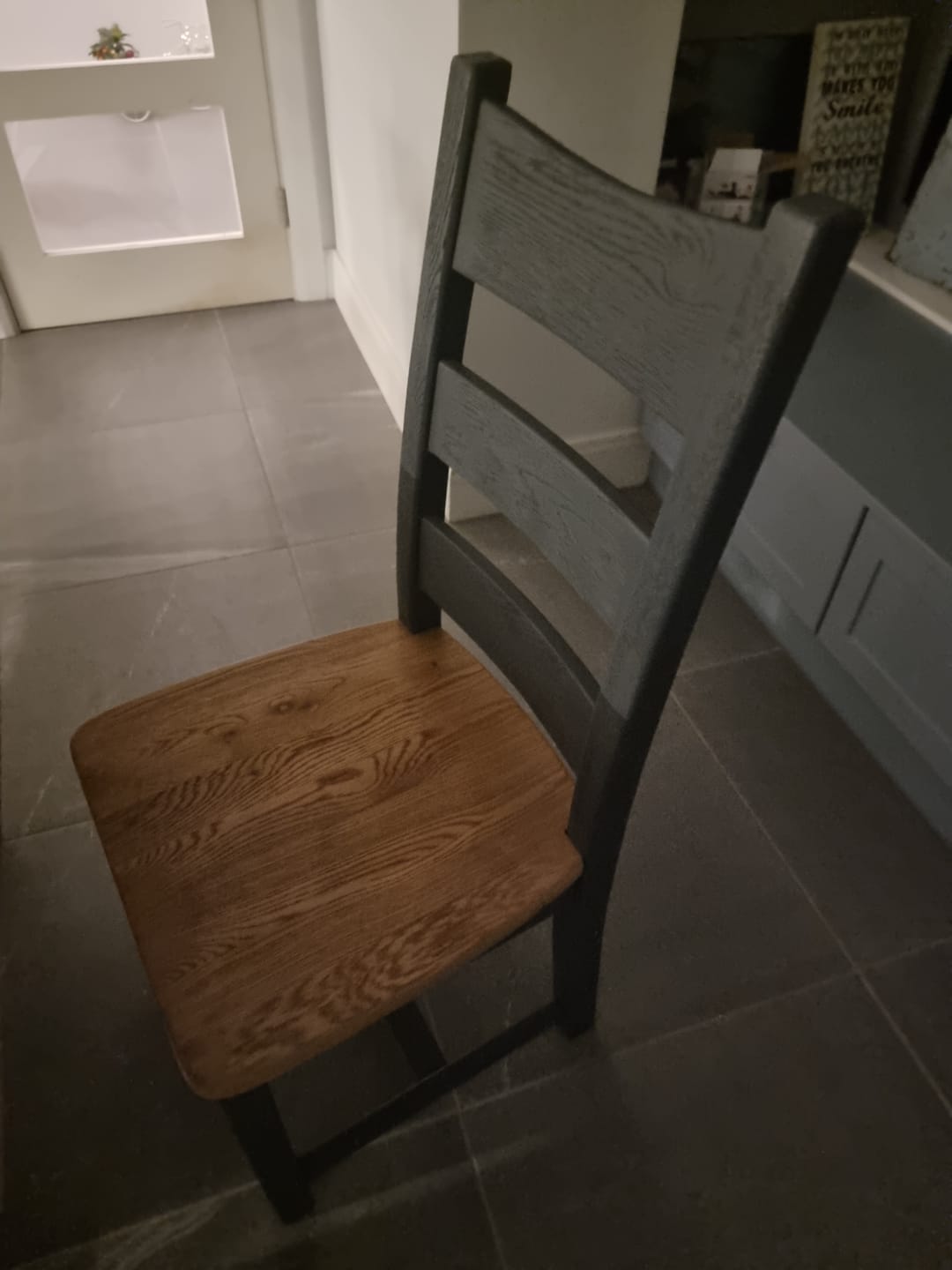 Customer photo review of Danube Solid Oak Dining Chair painted Night Blue