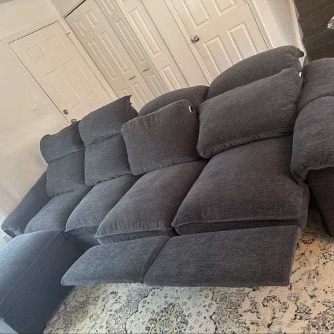 Customer photo review of CloudCubo 4-Seat Modular Power Reclining Sectional Sofa with Ottoman