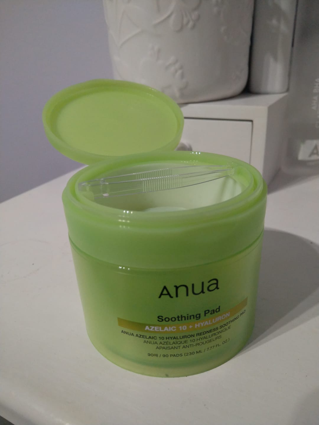 Customer photo review of Spilventiņi ar azelīnskābi Anua Azelaic Acid 10 Hyaluron Redness Soothing Pad