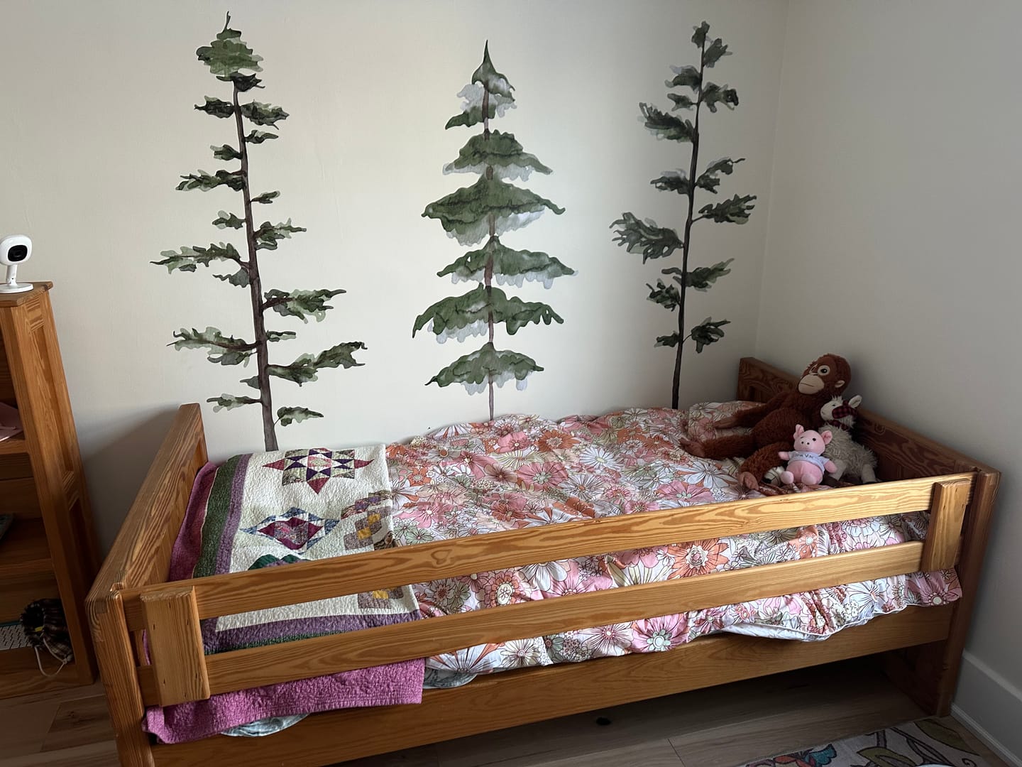 Customer photo review of Large Watercolor Pine Tree Removable Wall Decal