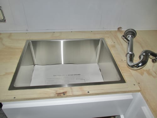 Customer photo review of 22" Stainless Steel Undermount Prep Sink - Classic Single Bowl - Offset Drain Right (5S22R)