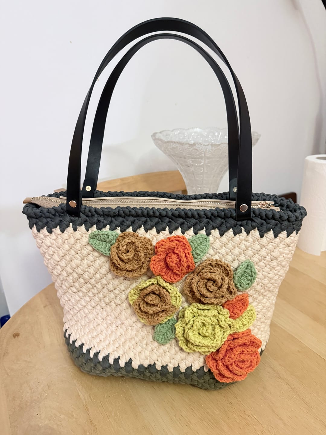Customer photo review of CrochetPark™ PetalBloom crochet Shoulder Tote Kit