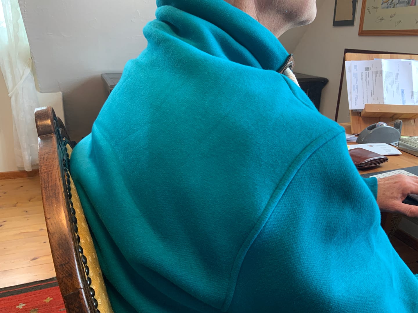 Customer photo review of Mooinzen Logo · Unisex Bio Schalkragen Sweatshirt (ohne Kapuze)